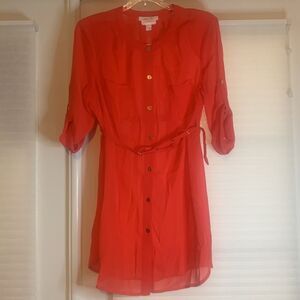 Aryn K Pea In The Pod Maternity Semi Sheer Coral Pink Tunic Medium New‎